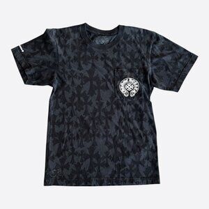 Chrome Hearts Black & White Cemetery Jacquard Horseshoe Logo T-Shirt